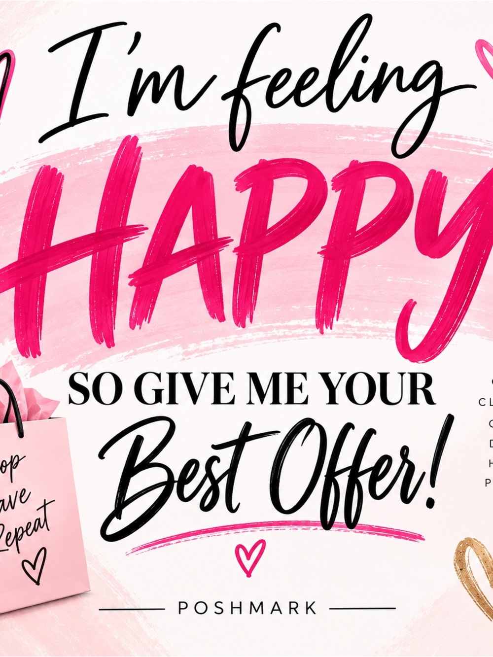 Pink "I'm Feeling Happy" Party Sign